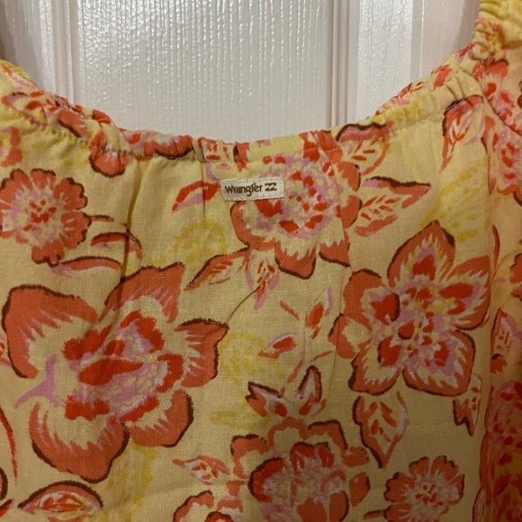 NWT Billabong x Wrangler Women's Mini Dress Yellow Orange Far & Away Floral med - Picture 9 of 9